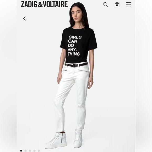 ZADIG & VOLTAIRE Ava White Denim Jeans New - Picture 1 of 11
